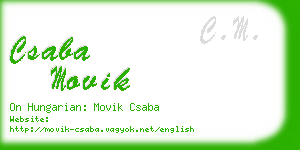 csaba movik business card